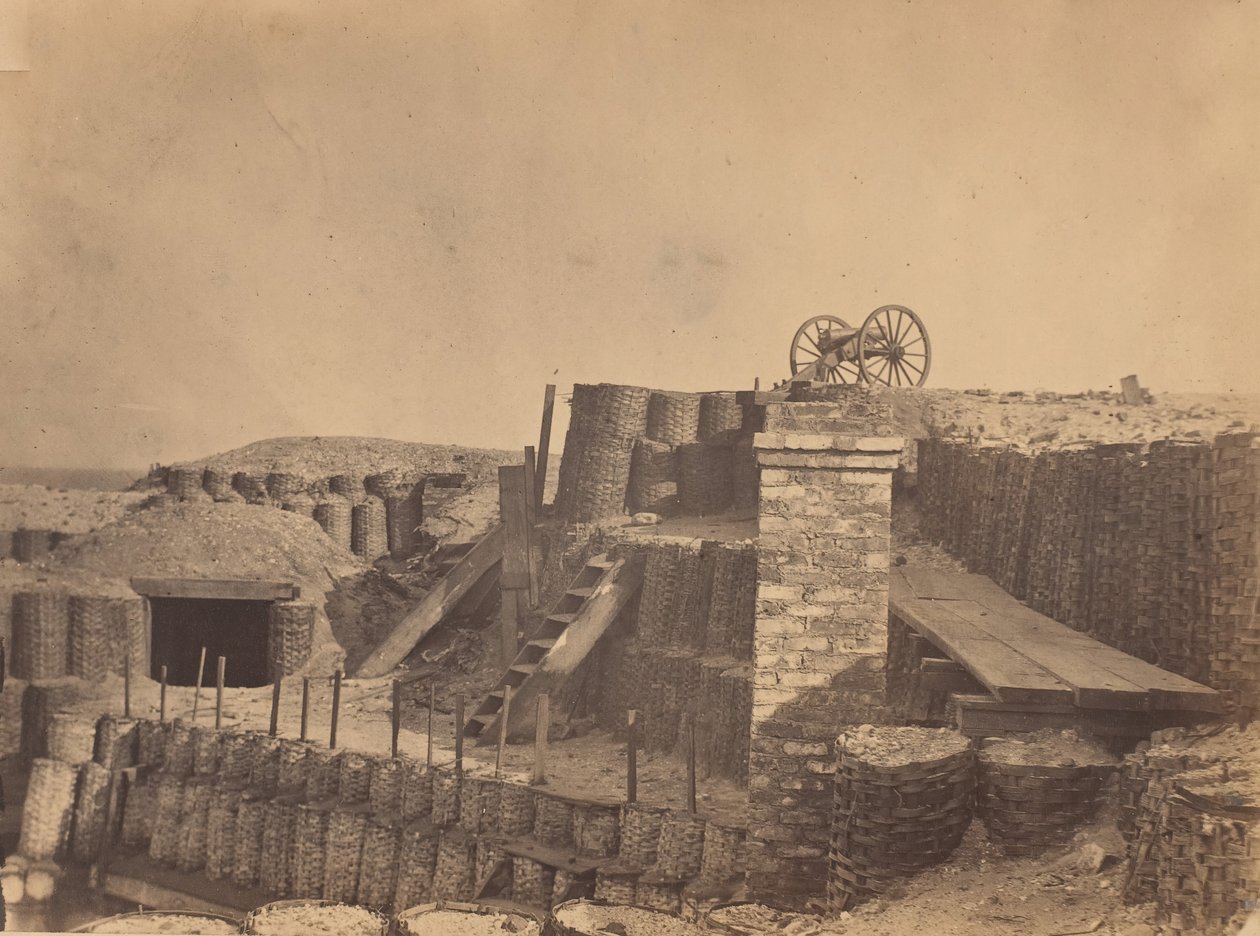 चार्ल्सटन, दक्षिण कैरोलिना, सीए के पास किलेबंदी। 1861. द्वारा जॉर्ज स्टेसी।