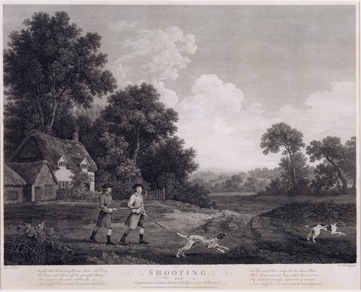 शूटिंग, प्लेट 2, विलियम वूलेट (1735-85) द्वारा उत्कीर्ण 1770 (पांचवा राज्य उत्कीर्णन और नक्काशी) द्वारा जॉर्ज स्टब्स