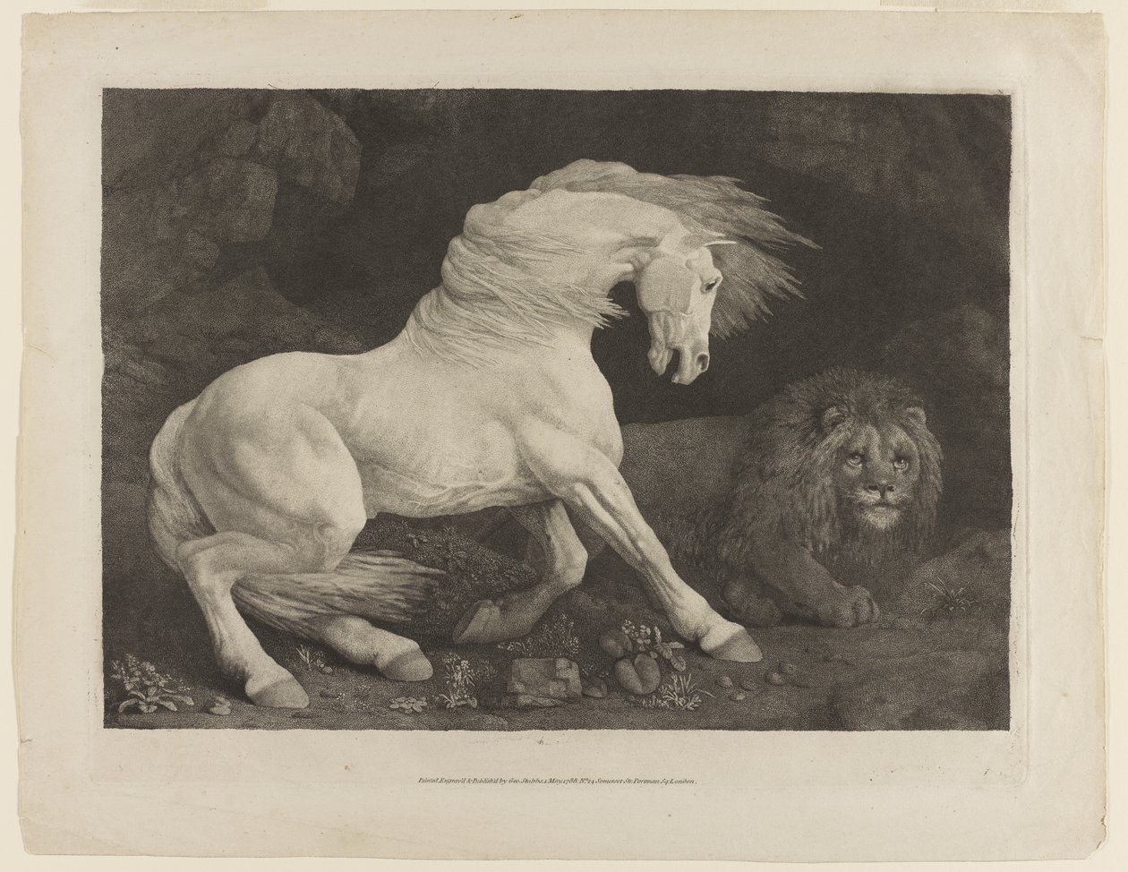 जॉर्ज स्टब्स (1724-1806) के बाद एक घोड़ा एक शेर से भयभीत द्वारा जॉर्ज टाउनले स्टब्स