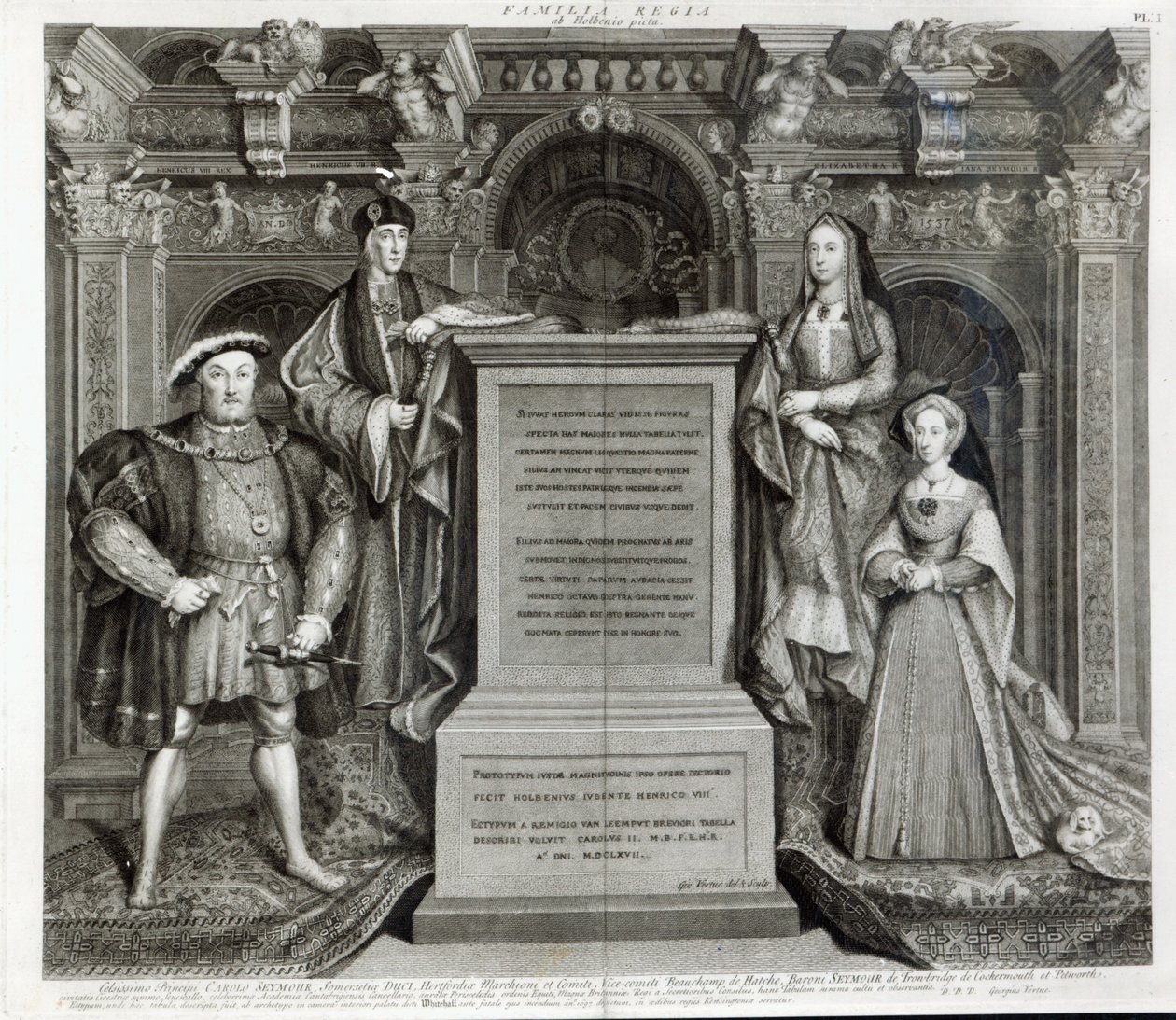 फैमिलिया रेजिया, या द फैमिली ऑफ़ हेनरी VIII, 1742 द्वारा जॉर्ज वर्ट्यू