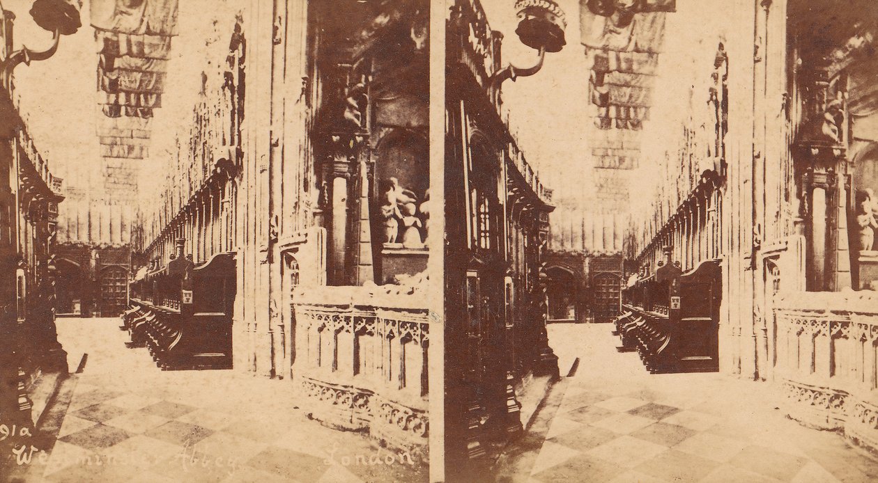 वेस्टमिंस्टर एब्बे, लंदन, इंग्लैंड, 1850-1910 के 5 स्टीरियोग्राफ़ दृश्यों का समूह। द्वारा जॉर्ज डब्ल्यू ग्रिफिथ