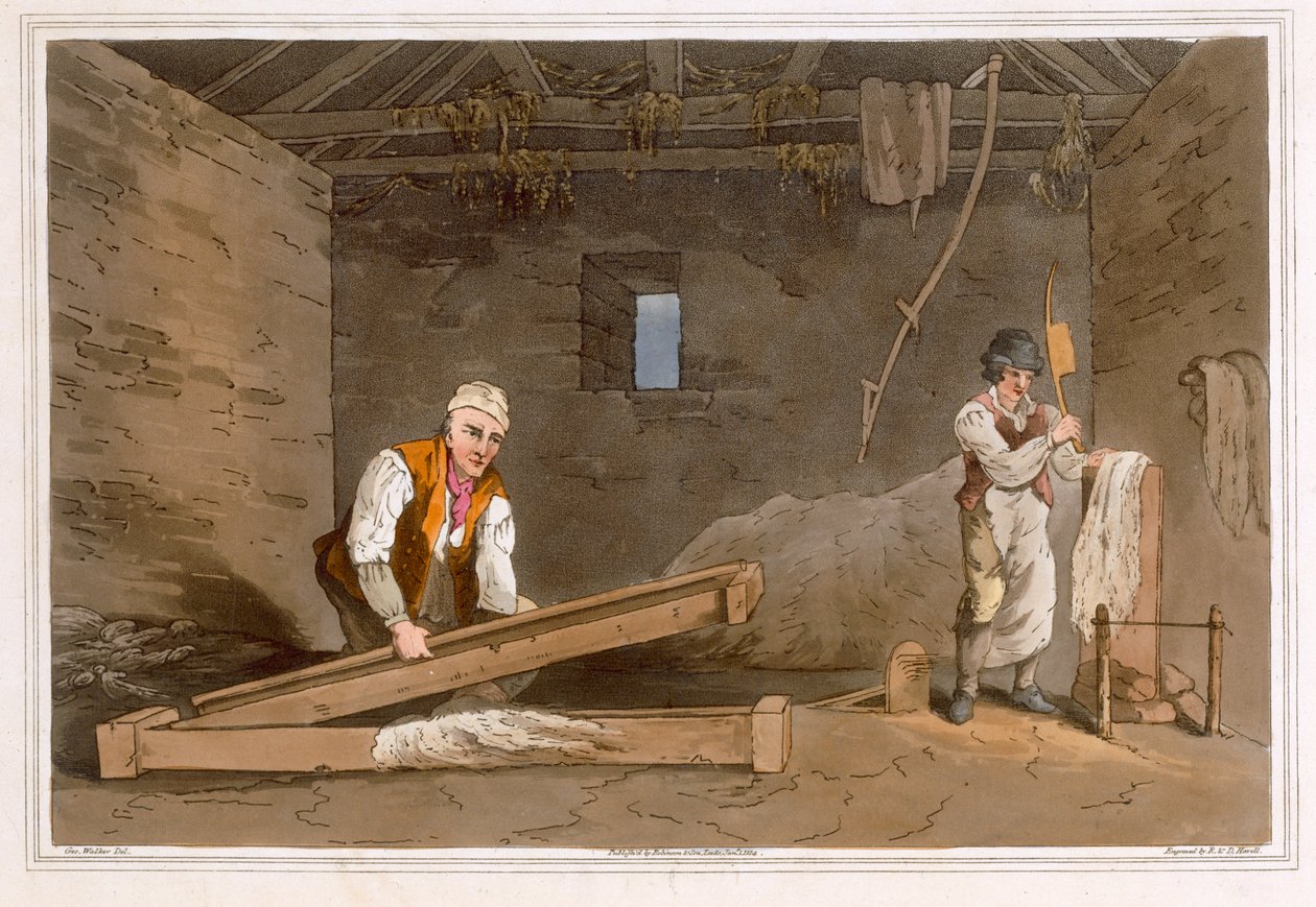 रॉबिन्सन एंड सोन, लीड्स द्वारा 1814 में प्रकाशित रॉबर्ट हैवेल द एल्डर द्वारा उत्कीर्ण रेखा स्विंगर द्वारा जॉर्ज वाकर