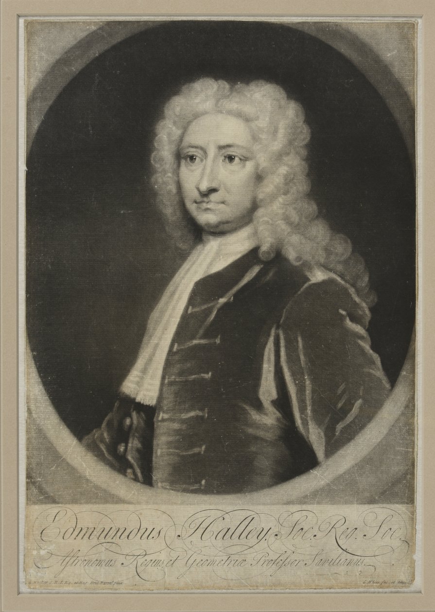 एडमंड हैली, c.1705 (उत्कीर्णन) द्वारा जॉर्ज व्हाइट