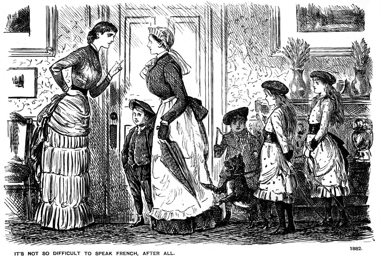 फ्रेंच बोलने के लिए इतना मुश्किल नहीं है, आखिरकार, 1882 1891। द्वारा जॉर्ज डू मौरियर