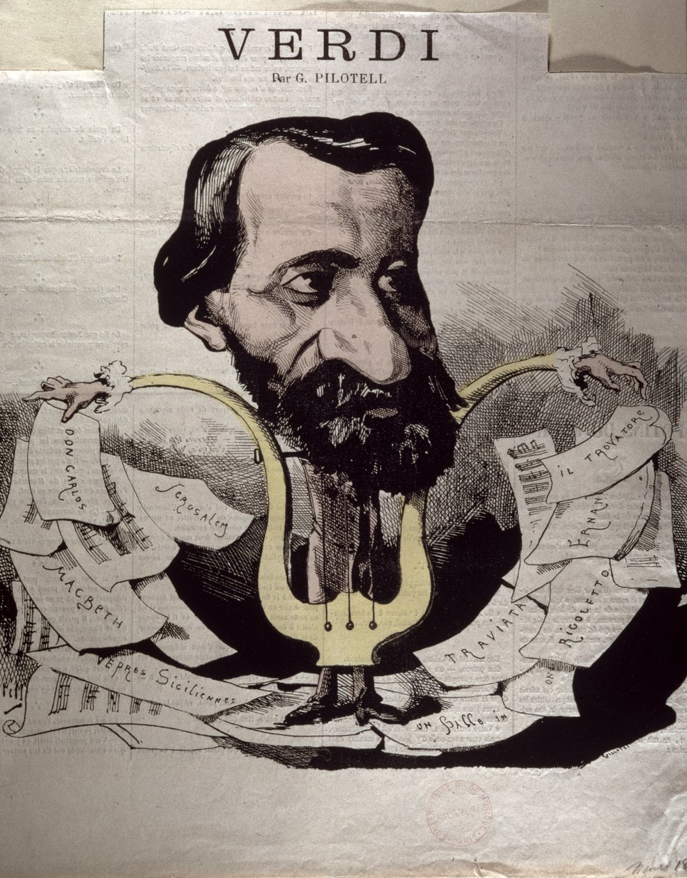 Giuseppe Verdi (1813-1901), कैरिकेचर, 1860 का द्वारा जॉर्जेस लाबाडी पायलटेल