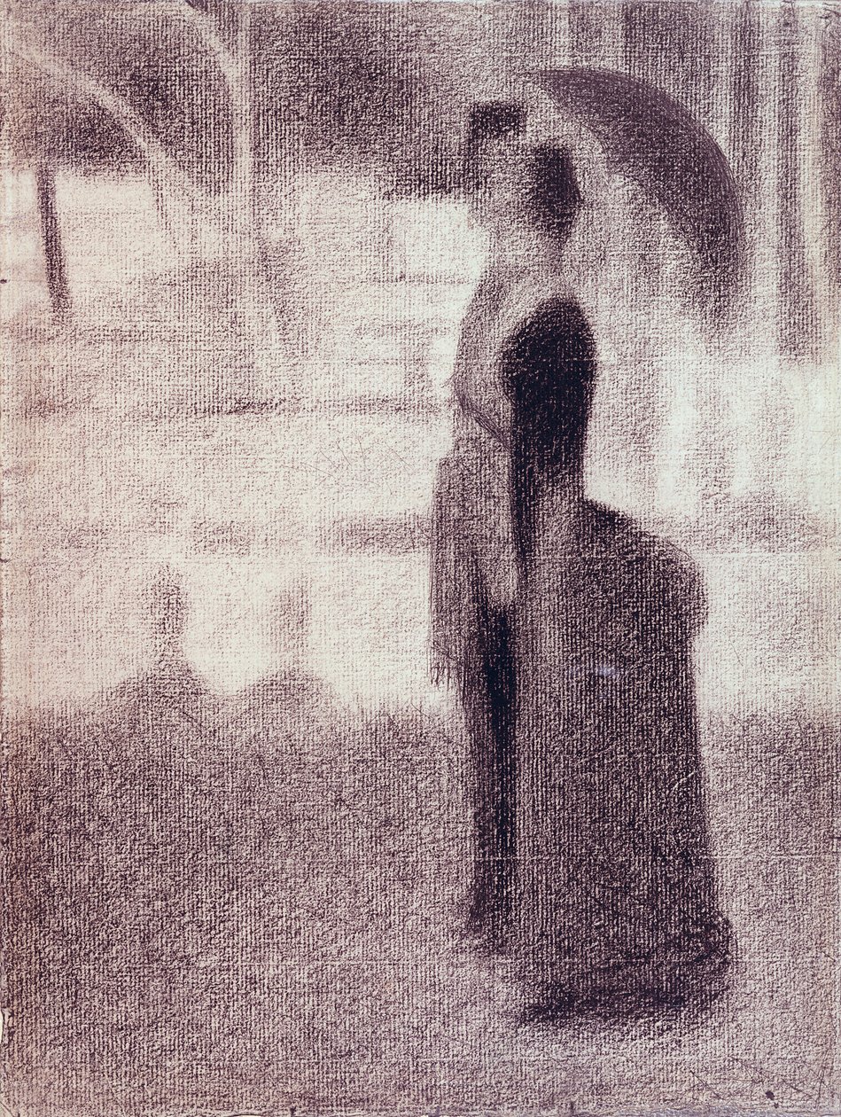 ला ग्रांडे जट्टे के द्वीप पर रविवार दोपहर के लिए अध्ययन, c.1884 (कागज पर समोच्च क्रेयॉन) द्वारा जार्ज सेरात