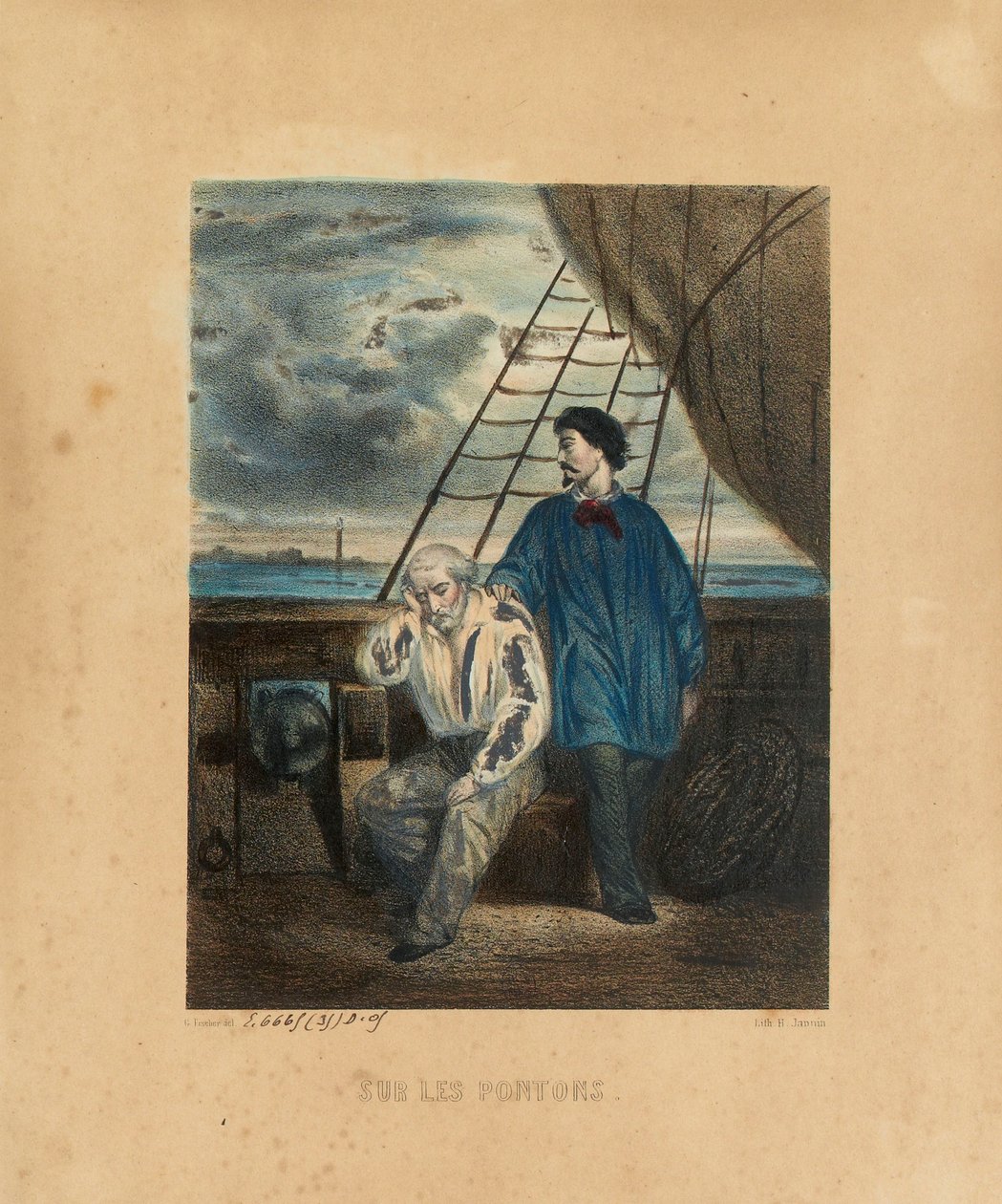 एच। जन्निन द्वारा उत्कीर्ण पोंटून पर, 1848 द्वारा फिशर के बाद जॉर्जेस एलेक्जेंडर