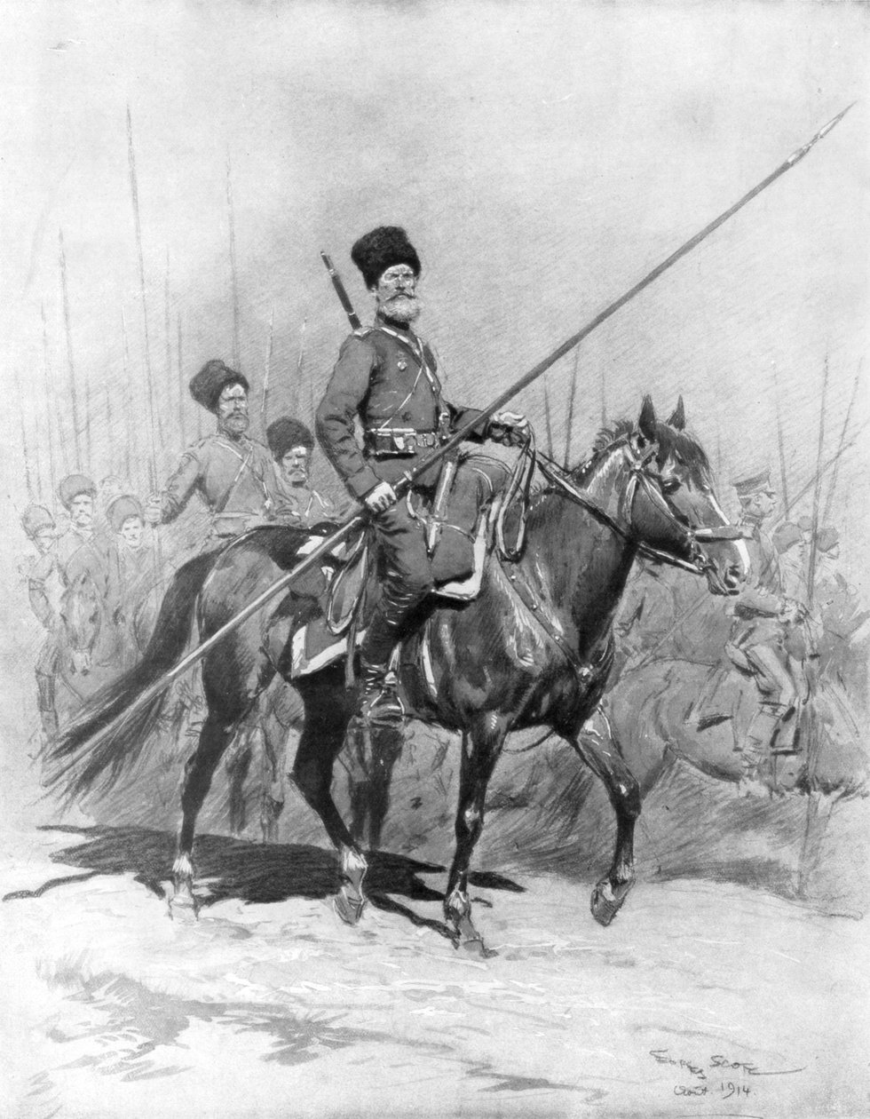 कोसैक कैवेलरी, 1914, 1926। द्वारा जॉर्जेस बर्टिन स्कॉट
