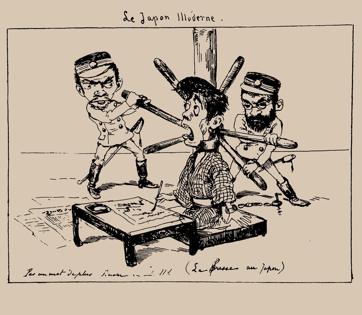 ले जापोन इल्यूडेरे द प्रेस इन जापान, 1887। द्वारा जॉर्जेस बिगोटी