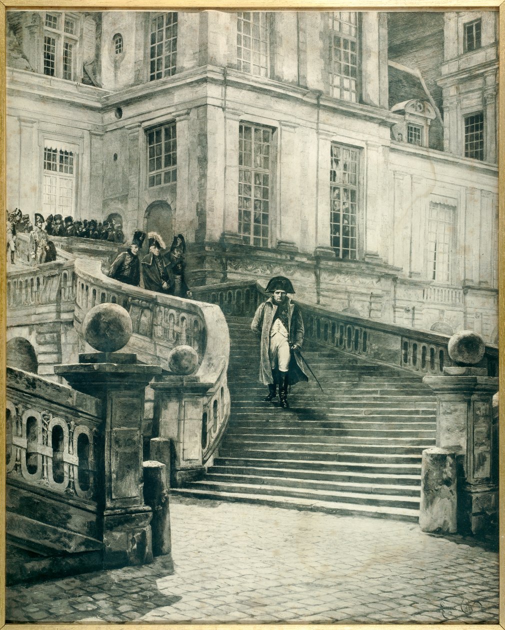 4 अप्रैल 1814 को पदत्याग के बाद नेपोलियन ए फॉनटेनब्लियू - जॉर्जेस जूल्स ऑगस्टे कैन द्वारा उत्कीर्णन (1856-1919) द्वारा जॉर्जेस जूल्स अगस्टे कैन