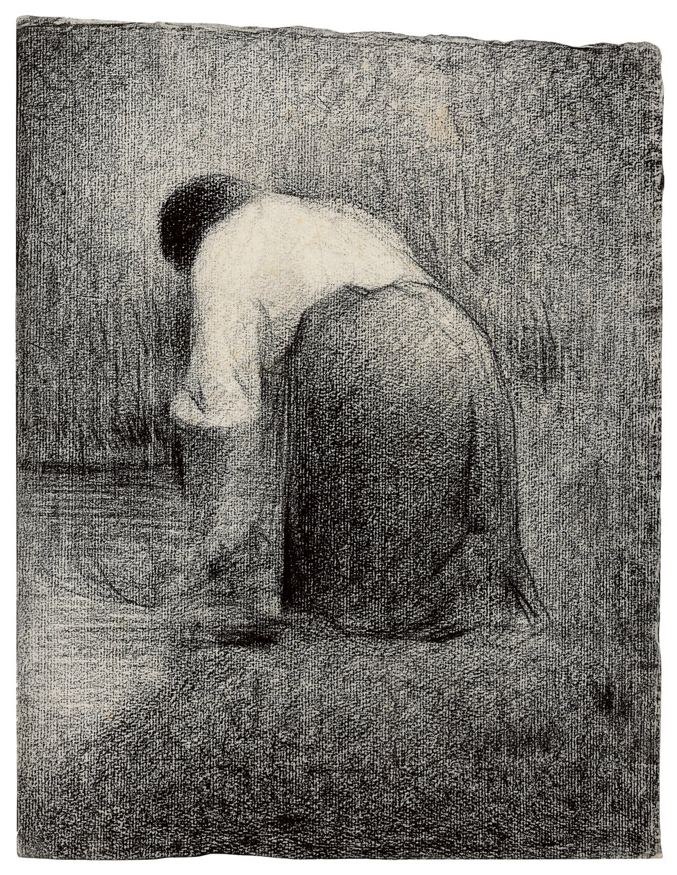 घुटने टेकने वाली महिला; घुटने टेकने वाली महिला, c.1881 द्वारा जॉर्जेस पियरे सेरात