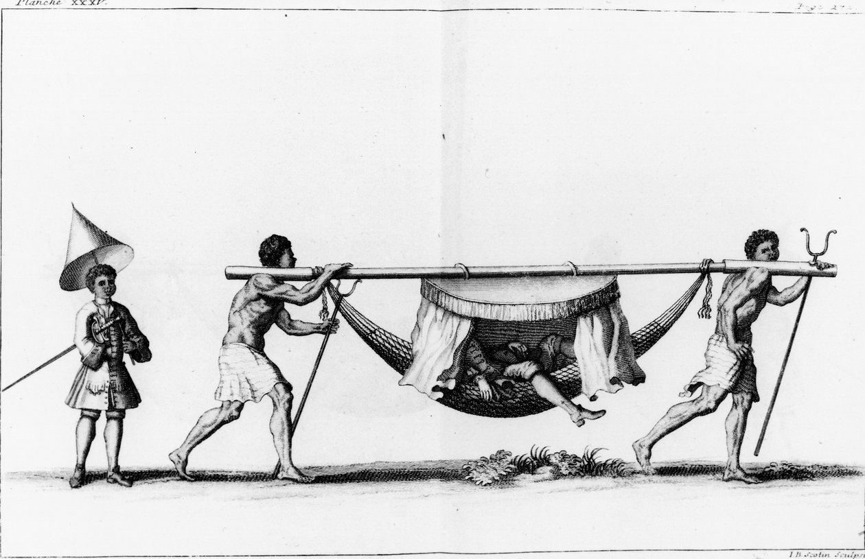 सैन सल्वाडोर में एक &39;सर्पिनिन&39;, दक्षिण अफ्रीका से चिली और पेरू के तट पर यात्रा के संबंध में, 1712, 1713, 1714 और 1716 के दौरान एएफ फ्रीज़ियर द्वारा बनाया गया द्वारा जेरार्ड जीन बैप्टिस्ट स्कॉटिन