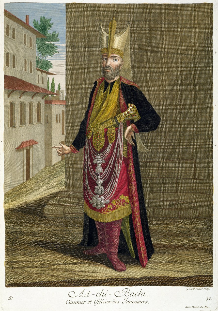 Ast-chi-Bachi, Cook and Officer of the Janissaries, 18 वीं शताब्दी द्वारा जेरार्ड जीन बैप्टिस्ट स्कॉटिन