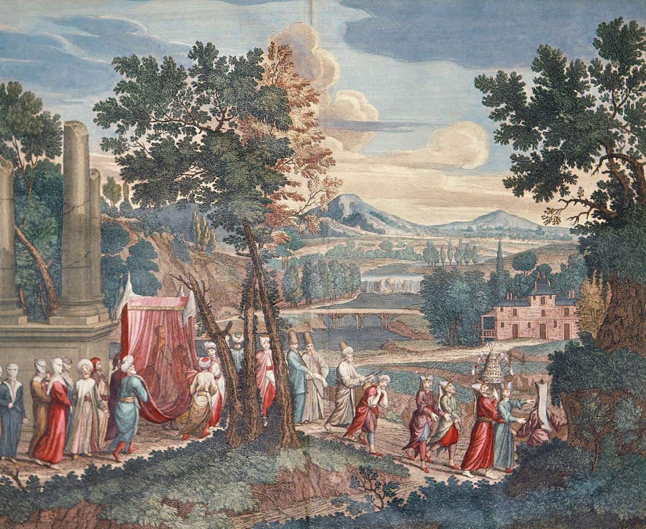 तुर्की शादी का जुलूस, 1712-13 द्वारा जेरार्ड जीन बैप्टिस्ट स्कॉटिन