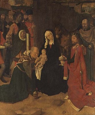 मागी की आराधना, c.1490 (कैनवास पर तेल) द्वारा जेरार्ड डेविड