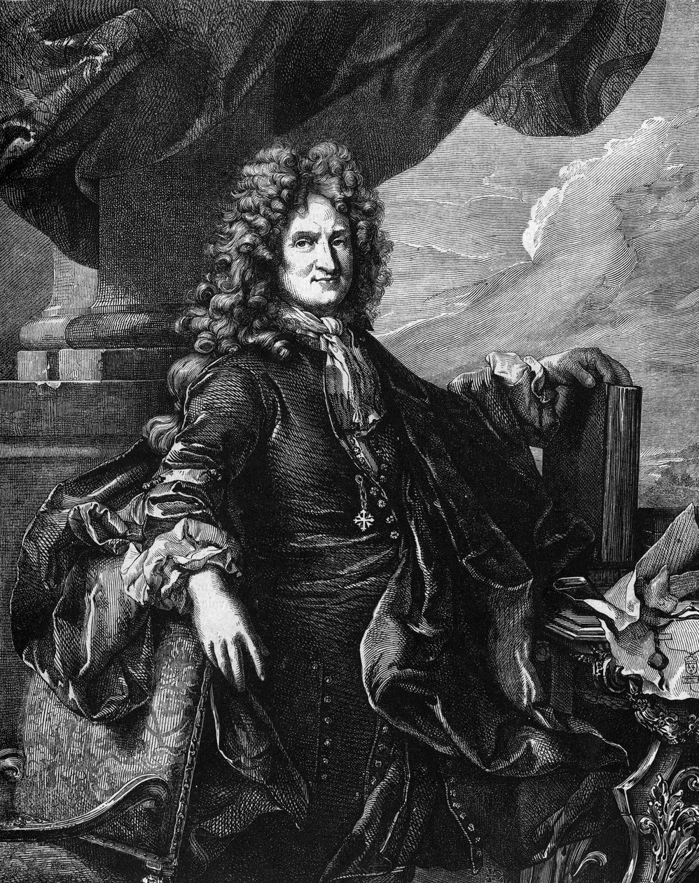चार्ल्स रेने डी'होजियर (1640-1732) का पोर्ट्रेट, फ्रांसीसी वंशावलीविद्। द्वारा जेरार्ड एडेलिनक