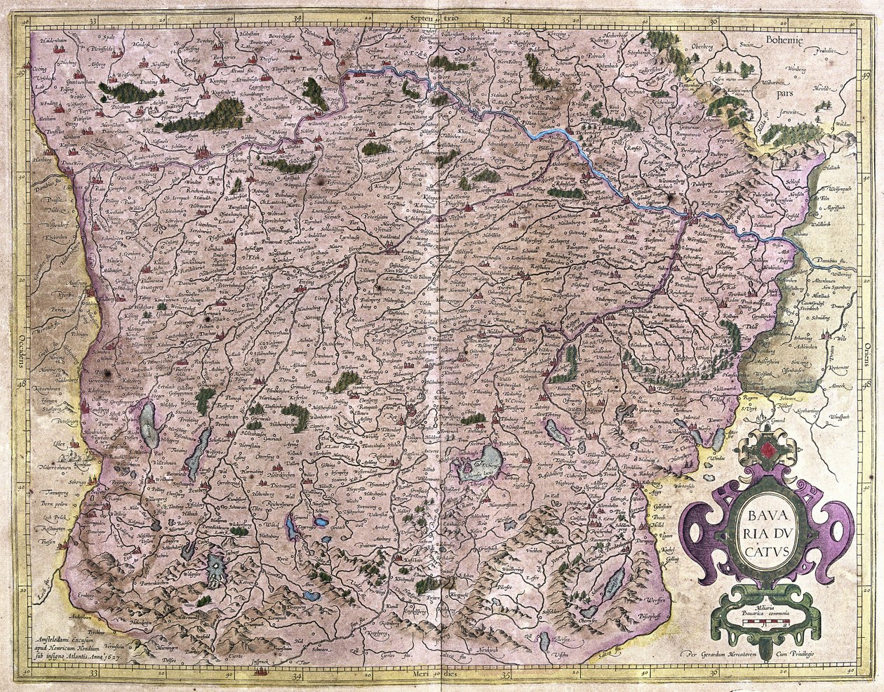 बवेरिया, जर्मनी (उत्कीर्णन) द्वारा जेरार्डस मर्केटर