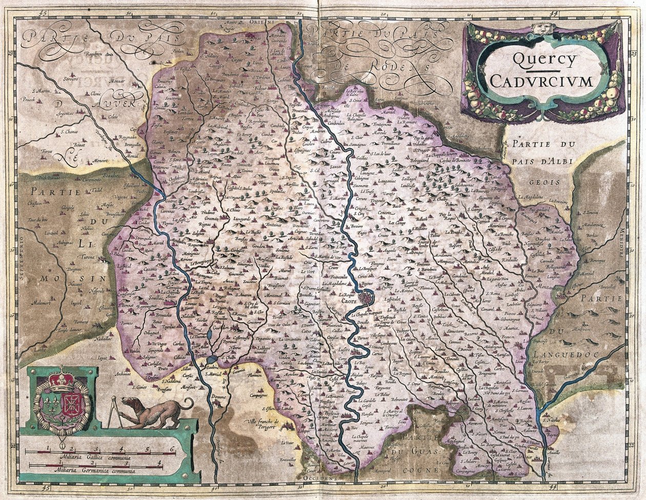 Cahors, फ्रांस (उत्कीर्णन द्वारा जेरार्डस मर्केटर