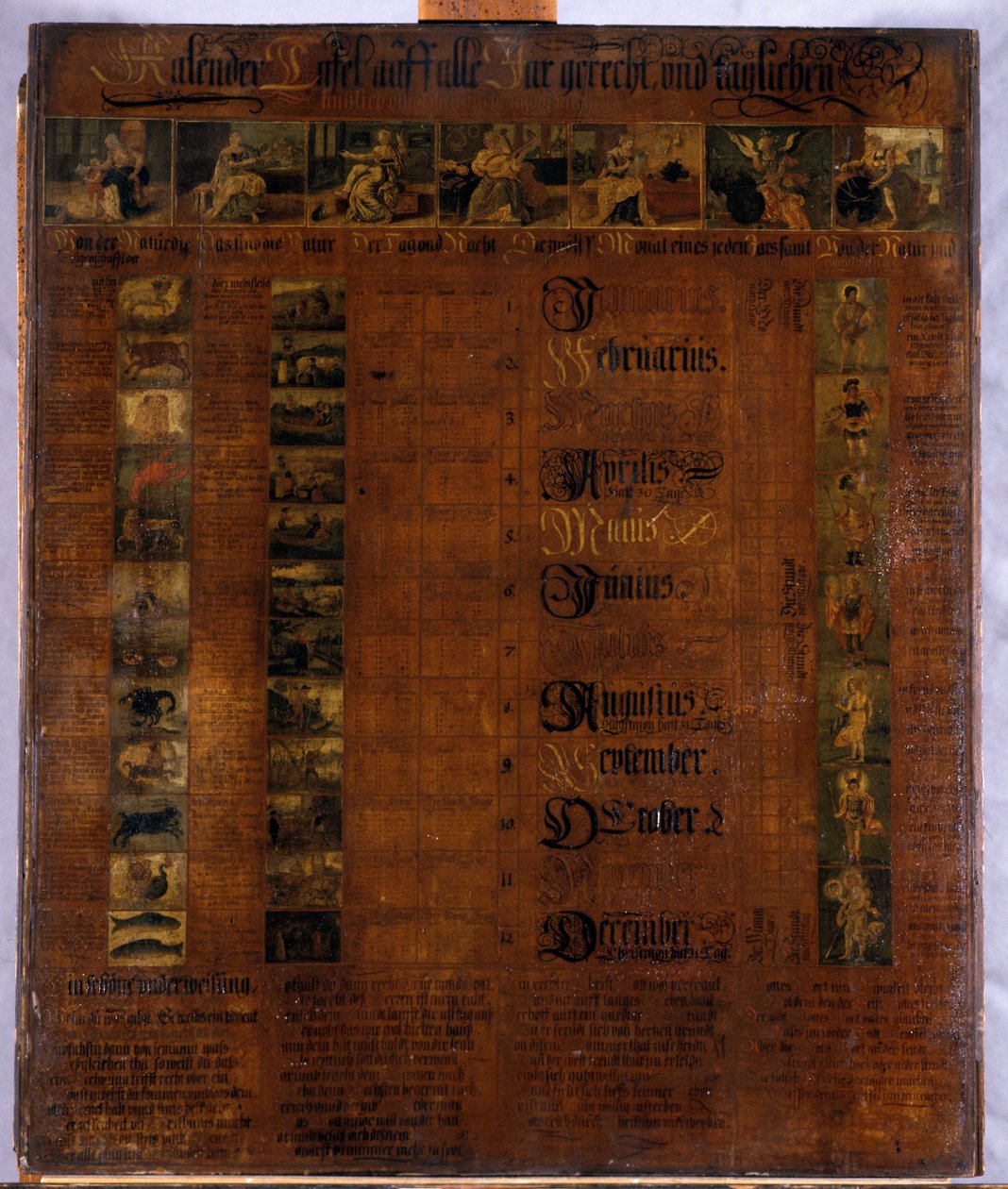 कैलेंडर, 1601-50 (चित्रित लकड़ी) द्वारा जर्मन स्कूल