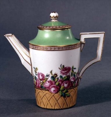 कॉफी पॉट, बर्लिन, c.1790-1800 (चीनी मिट्टी के बरतन) द्वारा जर्मन स्कूल