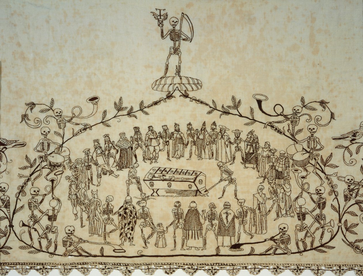 कासलर टोटेनटेन्चुक कफन का विस्तार, 1635-37 (लिनन, रेशम और फीता) द्वारा जर्मन स्कूल