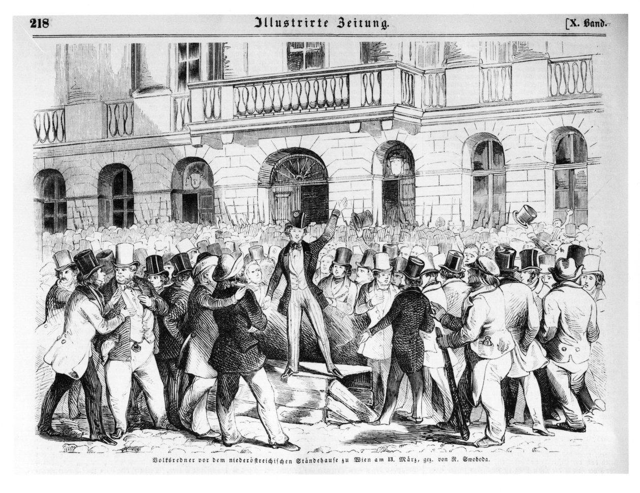 30 मार्च 1848 को वियना में विद्रोह, &39;इलस्ट्रेटर जेइटुंग&39; से चित्रण द्वारा जर्मन स्कूल