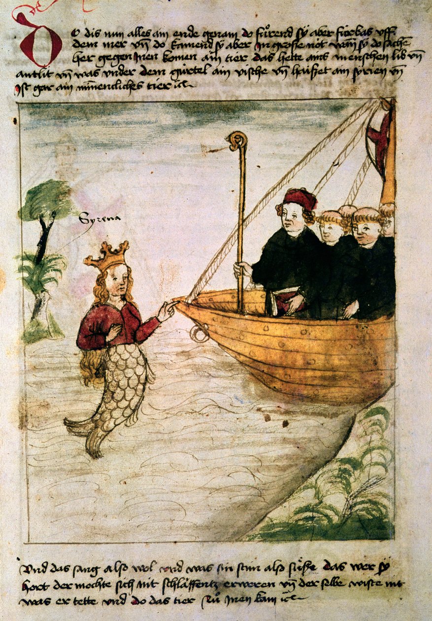 सेंट ब्रेंडन और नेविगेशन सेंट ब्रेंडन एबोट का जर्मन अनुवाद से सायरन, c.1476 द्वारा जर्मन स्कूल