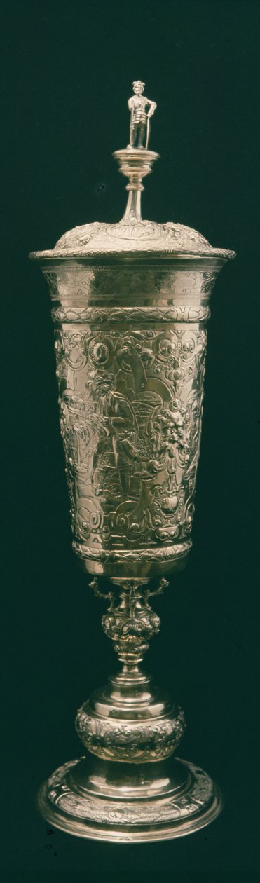 स्थायी कप और कवर, नूर्नबर्ग, c.1600 (सिल्वर-गिल्ट) द्वारा जर्मन स्कूल