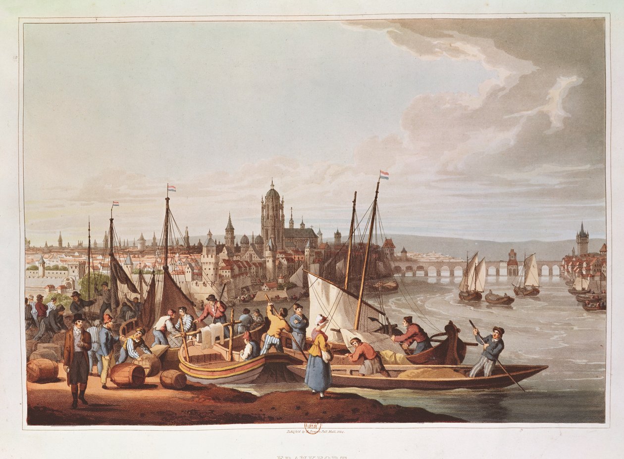 फ्रैंकफर्ट का दृश्य, 1814 द्वारा जर्मन स्कूल