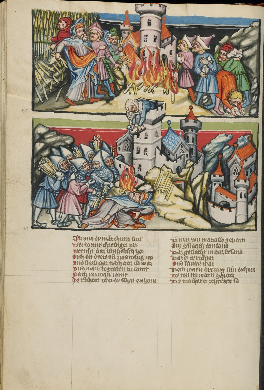वेल्टिंक्रिटिक सुश्री 33 फोल से अबीमेलेक रोशनी। 137 v, c.1400-10 (स्वभाव, सोना और चांदी का पेंट, चर्मपत्र पर स्याही) द्वारा जर्मन स्कूल