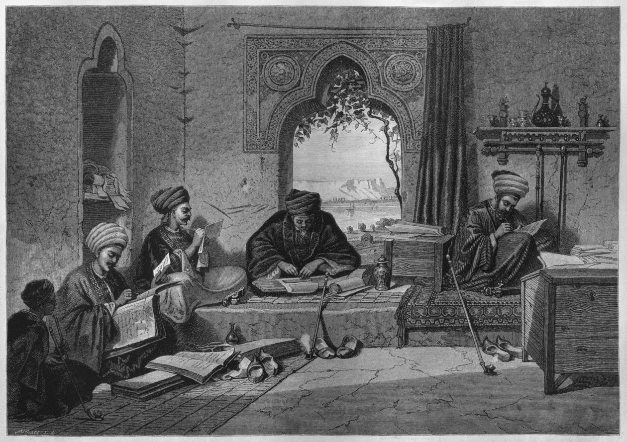 जॉर्ज मोरिट्ज आइबर्स (1837-98) के लीजपेई से गिरगेह में एक कार्यालय, 188 (बीडब्ल्यू उत्कीर्णन) द्वारा जर्मन स्कूल