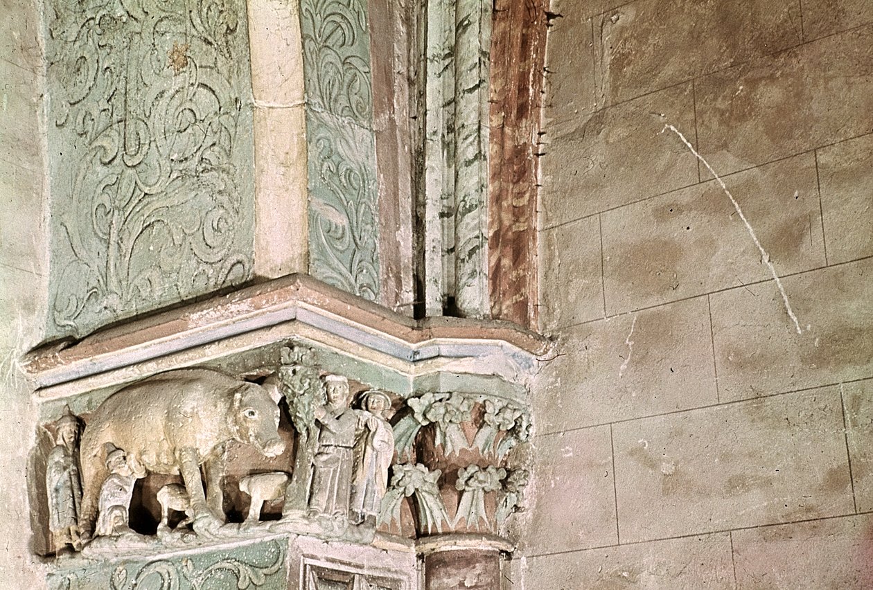 जूडेंसौ को दर्शाने वाली राजधानी, c.1301-25 (पत्थर) द्वारा जर्मन स्कूल