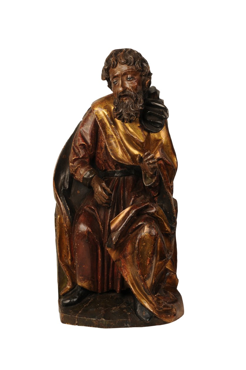 एक भविष्यवक्ता की नक्काशीदार चूना लकड़ी की मूर्ति, स्वाबियन c.1500 (चूने की लकड़ी) द्वारा जर्मन स्कूल