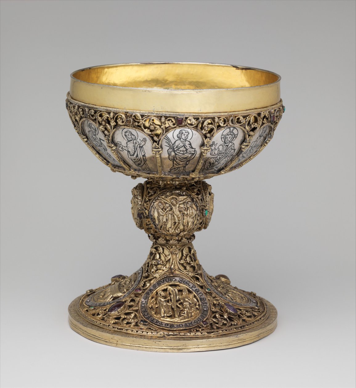 चालिस, c.1230-50 (चांदी, सोने का पानी चढ़ा हुआ चांदी का हार, नीलो और गहने) द्वारा जर्मन स्कूल
