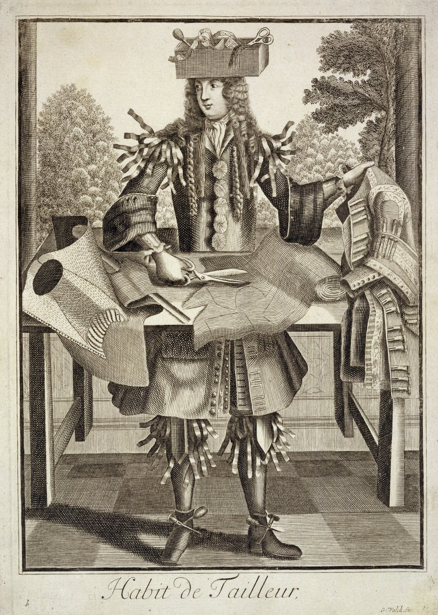 एक दर्जी, पब के लिए पोशाक। जेरार्ड वल्क (16512-1726) c.1690 द्वारा द्वारा जर्मन स्कूल