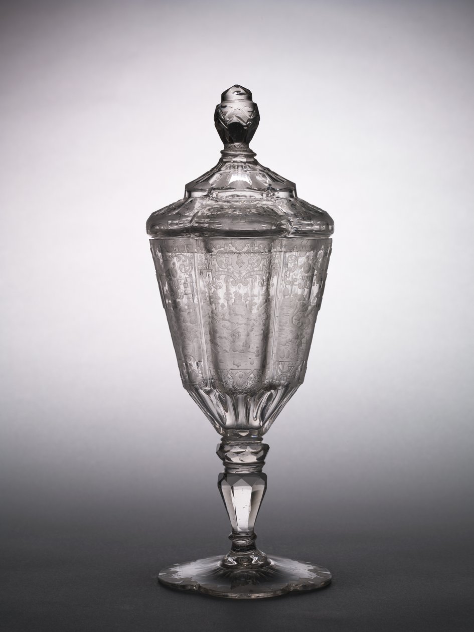 कवर्ड कप, सिलेसिया, c.1725 (ग्लास) द्वारा जर्मन स्कूल