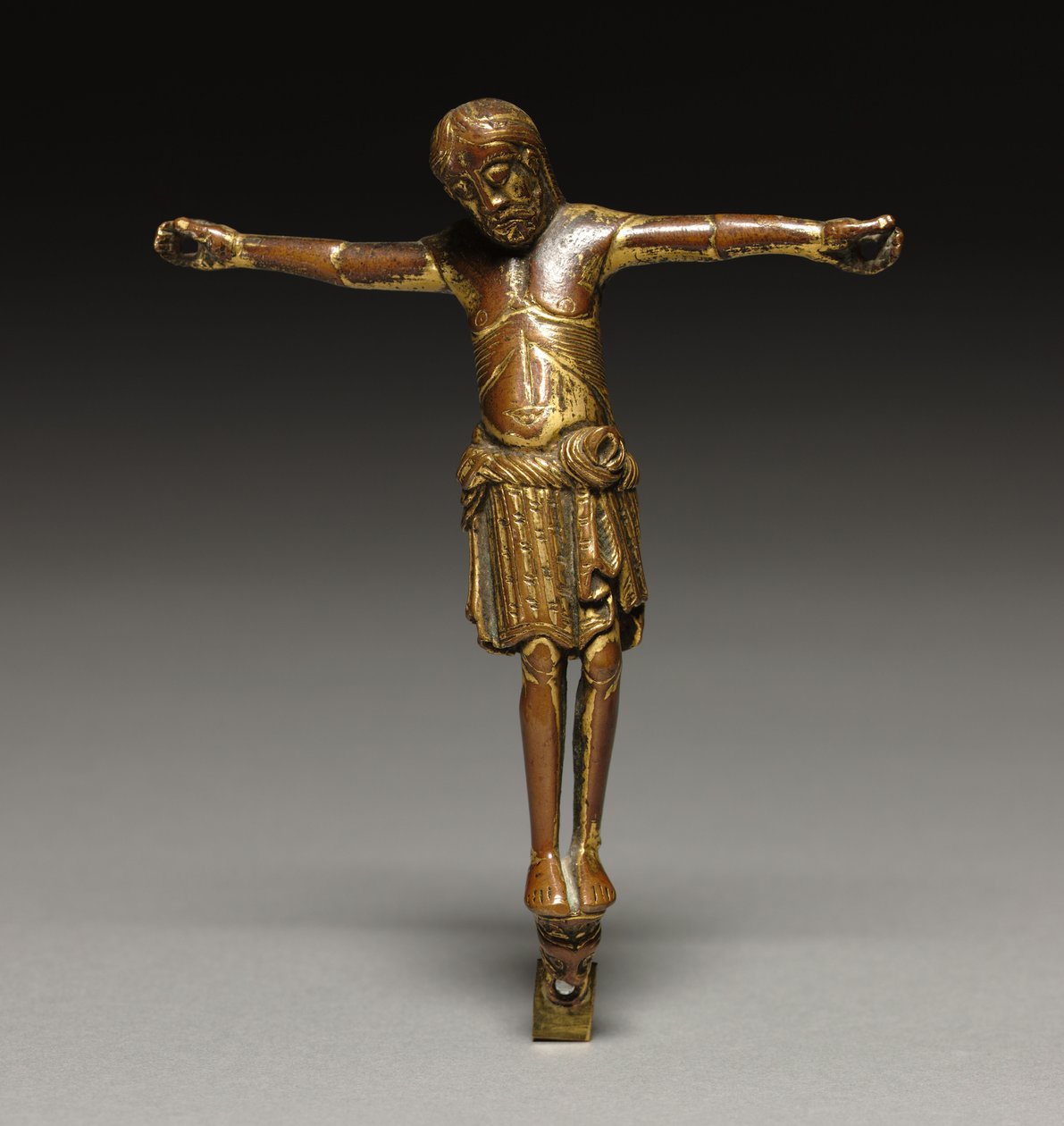 क्रूसीफाइड क्राइस्ट, c.1200 (गिल्ट ब्रॉन्ज) द्वारा जर्मन स्कूल