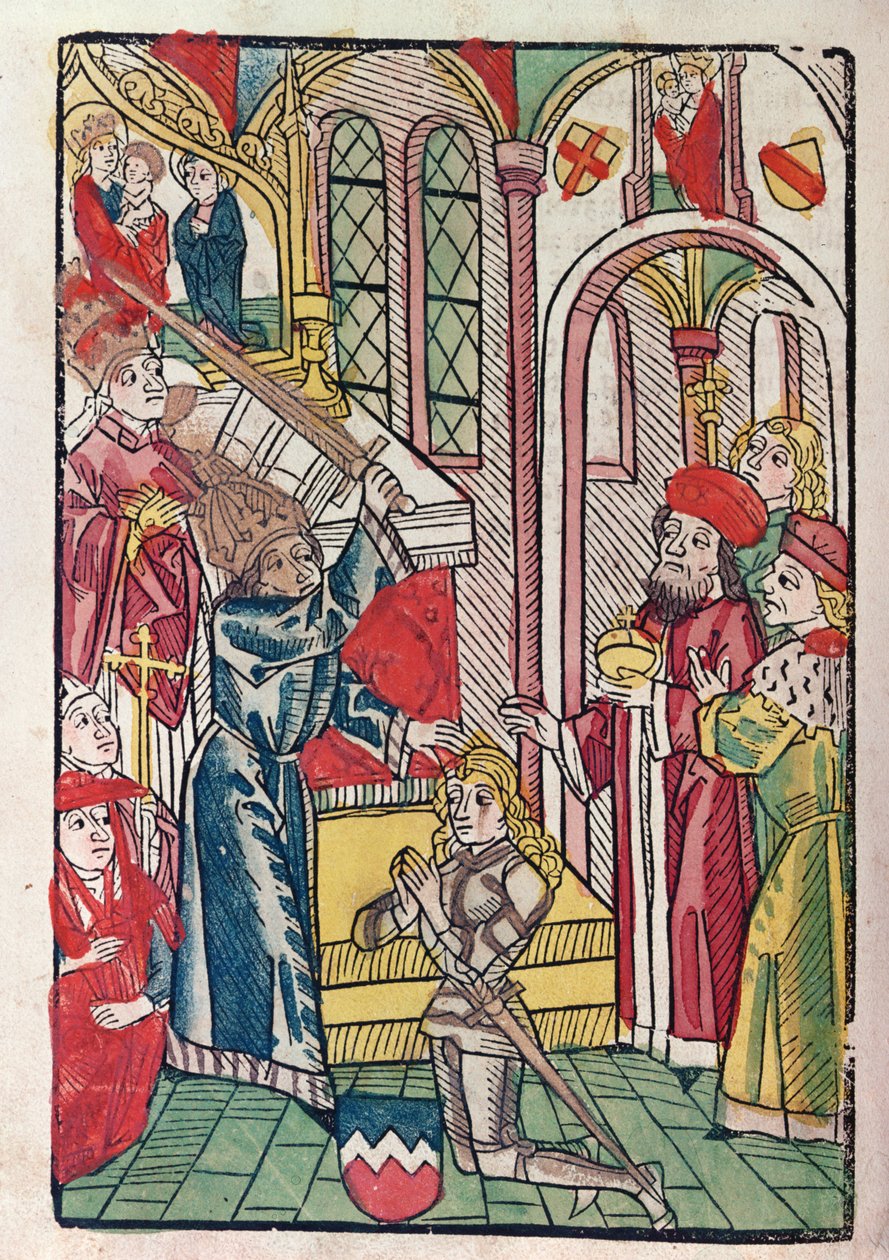 लक्समबर्ग के सम्राट सिगिस्मंड (1367-1437) ने नाइट (रंग की लकड़ी) को डब किया द्वारा जर्मन स्कूल