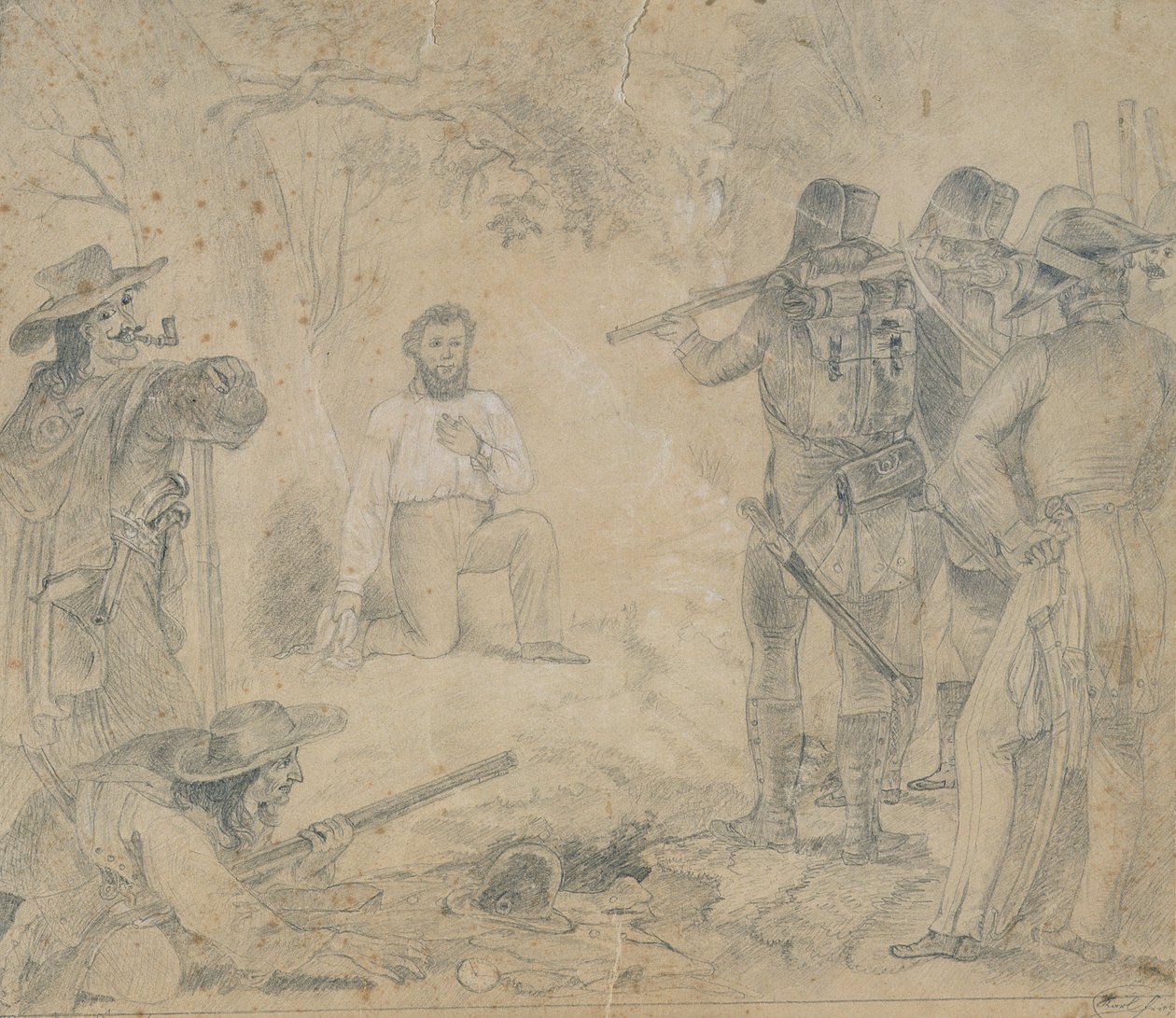 9 नवंबर, 1848, 1862 को रॉबर्ट ब्लम का निष्पादन (कागज पर क्रेयॉन) द्वारा जर्मन स्कूल