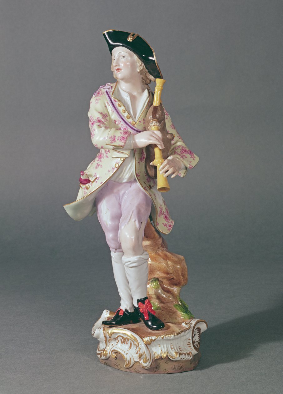 पाइप के साथ एक वीरता का चित्र, मीसेन, c.1850 (सिरेमिक) द्वारा जर्मन स्कूल