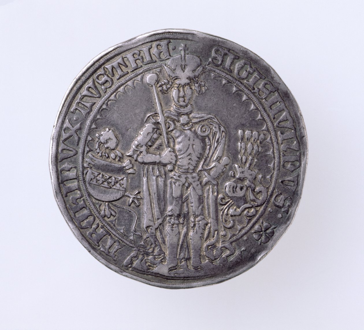 सिगिस्मंड (1439-96) के गिल्डिनर (प्रतिभा) टिरोल की गिनती, हॉल मिंट, 1486 (ओब्स्वर) (सिल्वर) (रिवर्स देखने के लिए 168059) द्वारा जर्मन स्कूल