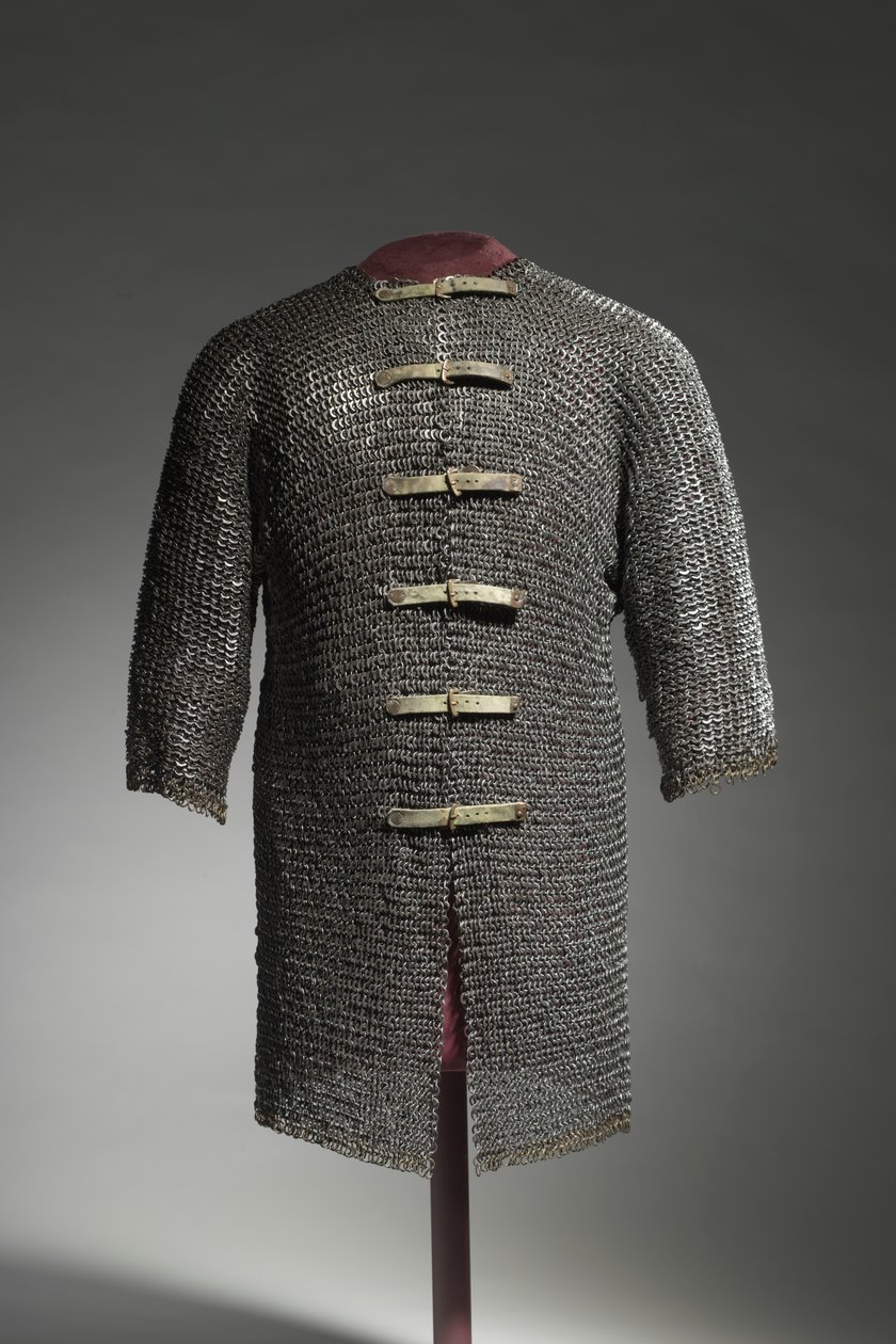 Hauberk, c.1400-1450 (स्टील और पीतल के छल्ले, आधुनिक बकल और पट्टियों के साथ riveted) द्वारा जर्मन स्कूल