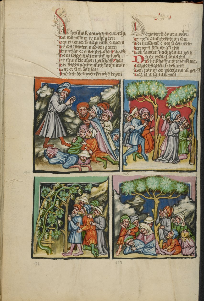 वेल्ट्टिंकट्रिक सुश्री 33 फोल से प्रकाशित। 135 v, c.1400-10 (ताप, सोना और चांदी का पेंट, चर्मपत्र पर स्याही) द्वारा जर्मन स्कूल