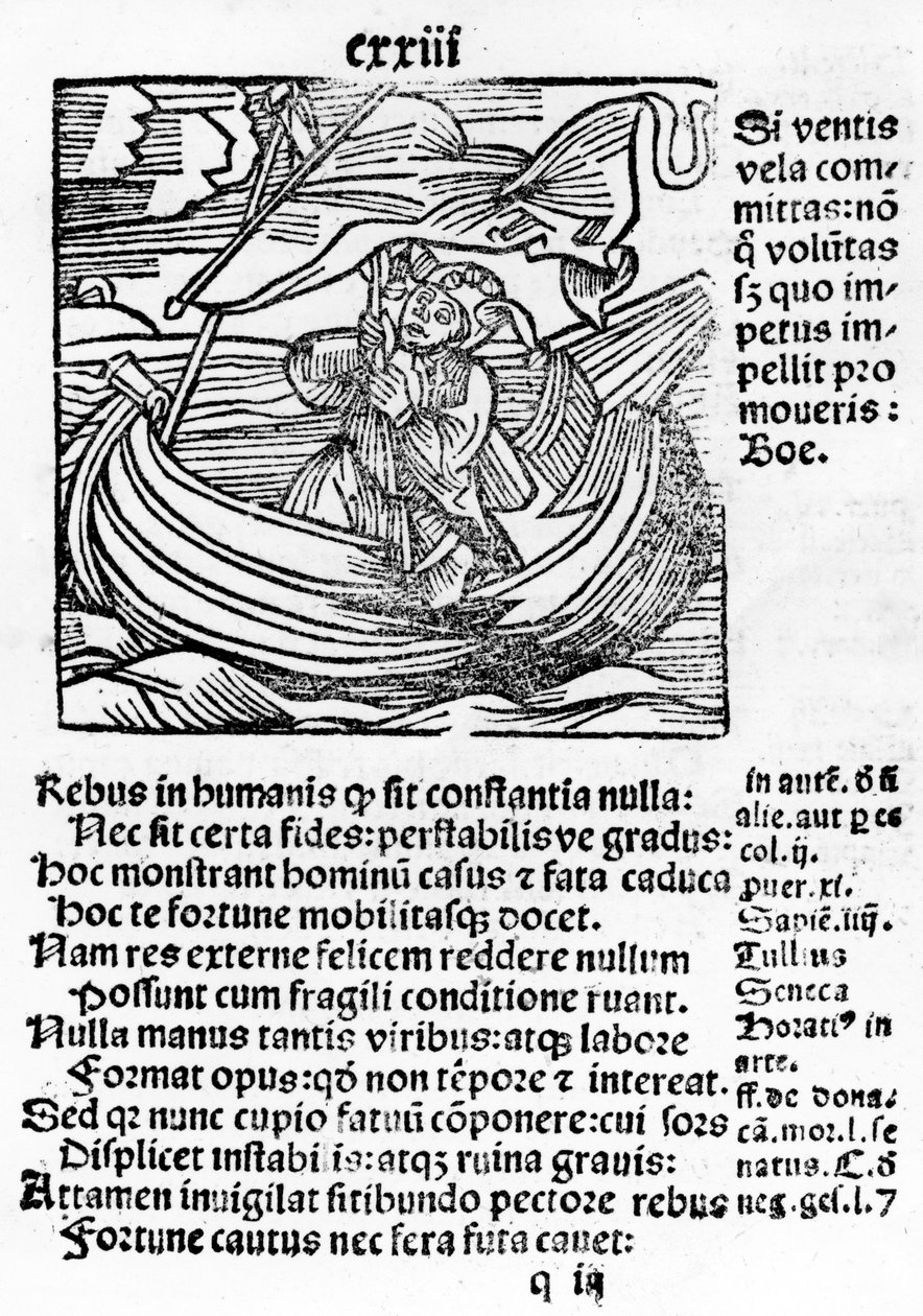सेबस्टियन Brant द्वारा जहाज Stultifera नश्वर, जोहानिस Schenspenger द्वारा मुद्रित से चित्रण, 1497 (woocut) द्वारा जर्मन स्कूल