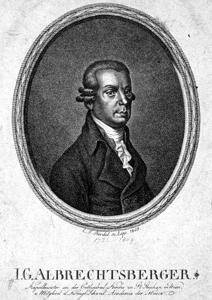 जोहान जॉर्ज अल्ब्रेक्ट्सबर्गर (1736-1809) CF Riedel द्वारा उकेरा गया द्वारा जर्मन स्कूल