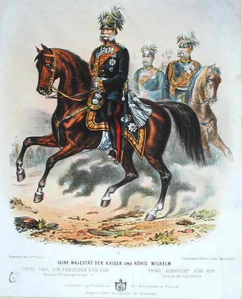 कैसर विल्हेम I (1797-1888) घोड़े की पीठ पर द्वारा जर्मन स्कूल