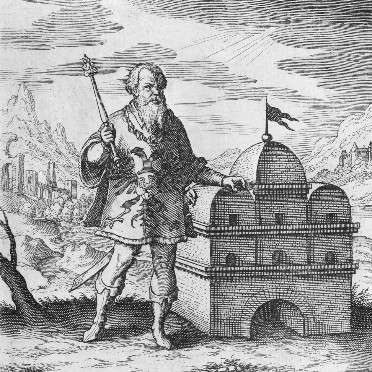 Musaeum Hermeticum . से दार्शनिक हेराल्ड द्वारा जर्मन स्कूल