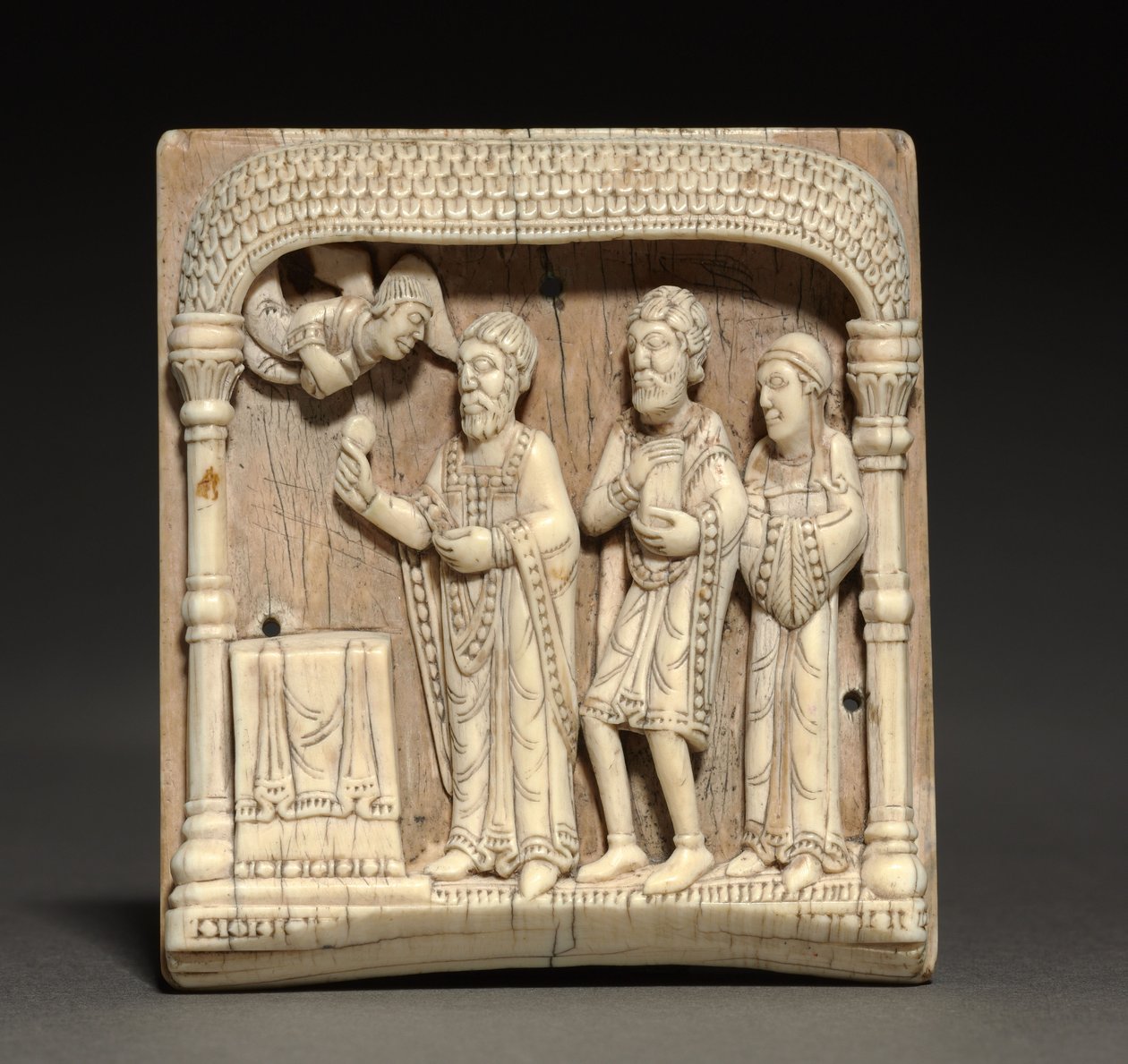 पोर्टेबल वेदी से पट्टिका: वेदी में जकारिया, c.1100-1125 (हाथी दांत) द्वारा जर्मन स्कूल