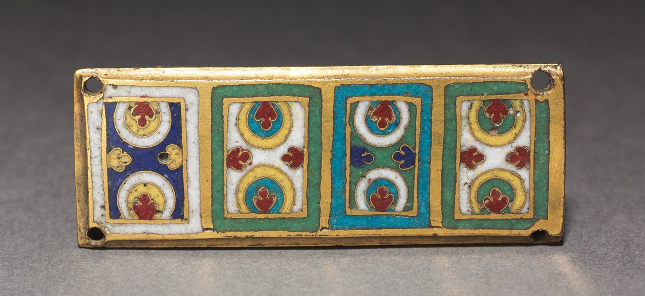 एक अवशेष तीर्थ से पट्टिका, c.1170 (सोने का पानी चढ़ा हुआ तांबा, चम्प्लेव और क्लोइज़न एनामेल) द्वारा जर्मन स्कूल