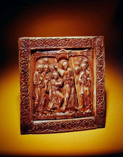 डाउटिंग थॉमस के साथ, c.1140-60 (वालरस आइवरी) द्वारा जर्मन स्कूल